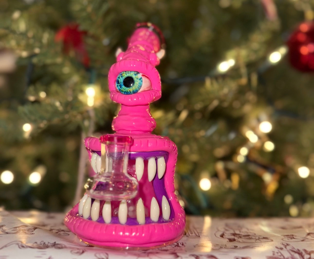 Pink Cyclops Monster Glass Water Pipe