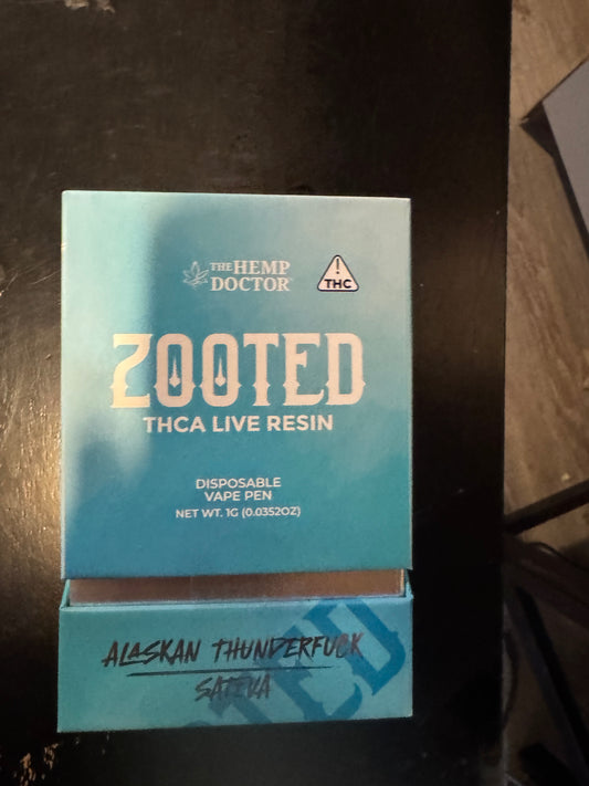 ZOOTED THCA Live Resin 1G Disposable  Alaskan Thunderfuck (Sativa)